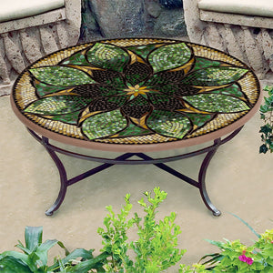 Arenal Mosaic Coffee Table-Iron Accents