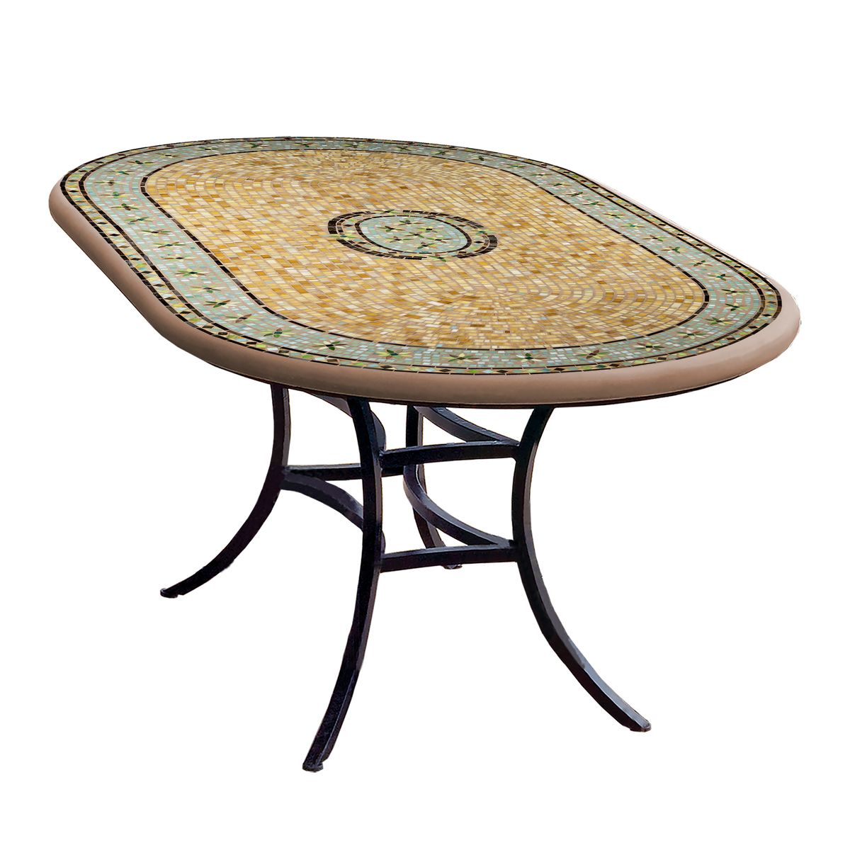 Malibu Mosaic Oval Bistro-Iron Accents