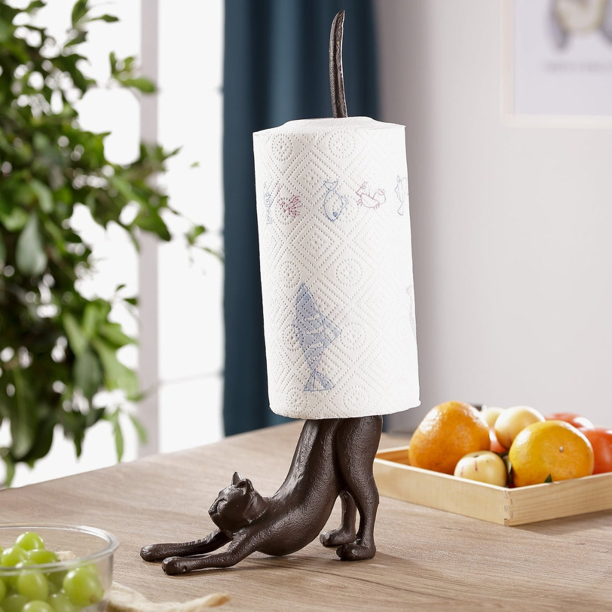 Cat-Shaped Paper Towel Holder, Freestanding Roll Organizer for Kitchen Countertop, Simple Warm Style & Cost-Effective Storage - 15 Cat-Shaped Paper Towel Holder, Freestanding Roll Organizer for Kitchen Countertop, Simple Warm Style & Cost-Effective Storage - 15