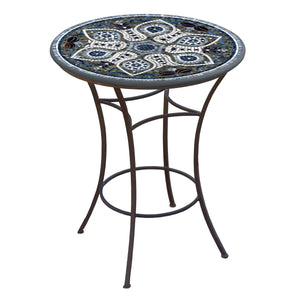 Grigio Mosaic High Dining Table-Iron Accents