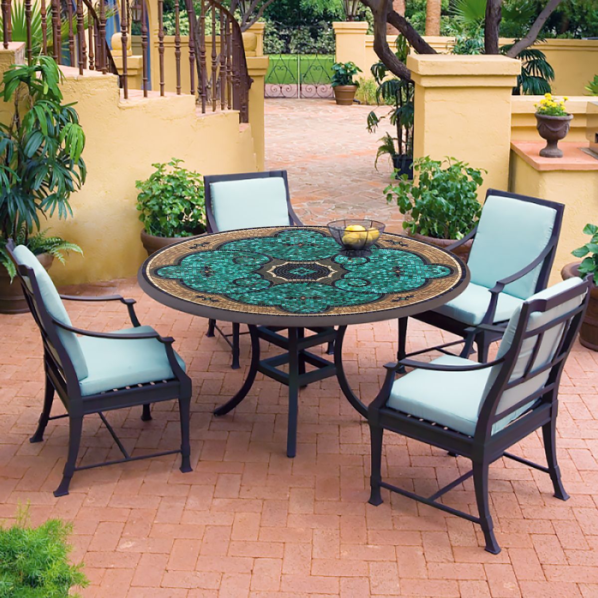 Sardinia Mosaic Patio Table-Iron Accents