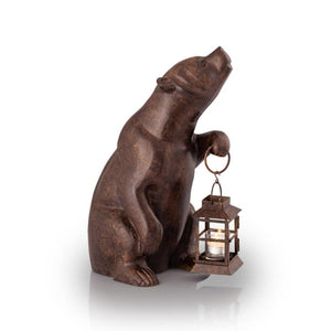 Decorative Bear Lantern - Iron Accents
