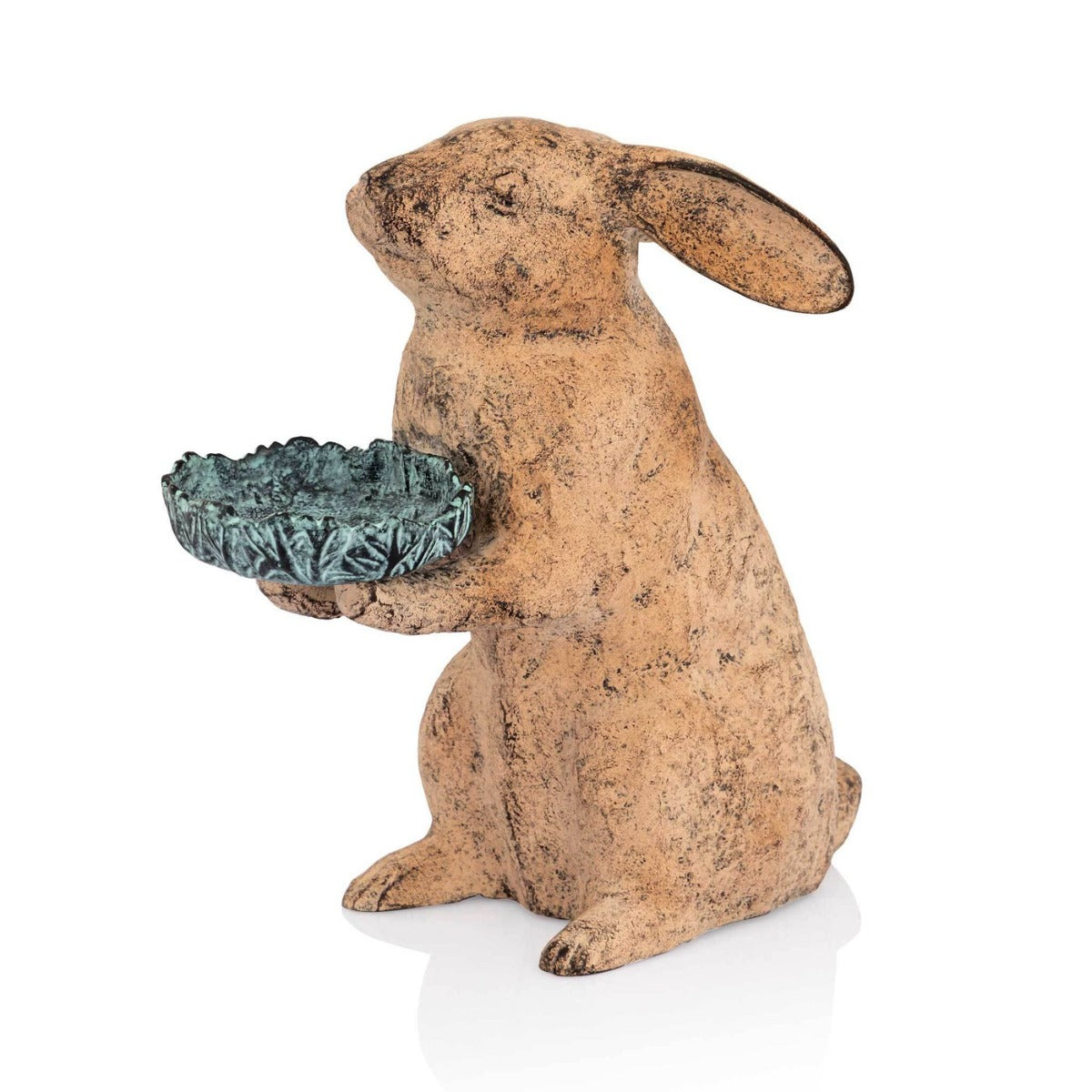 Bunny Holding Leaf Birdfeeder