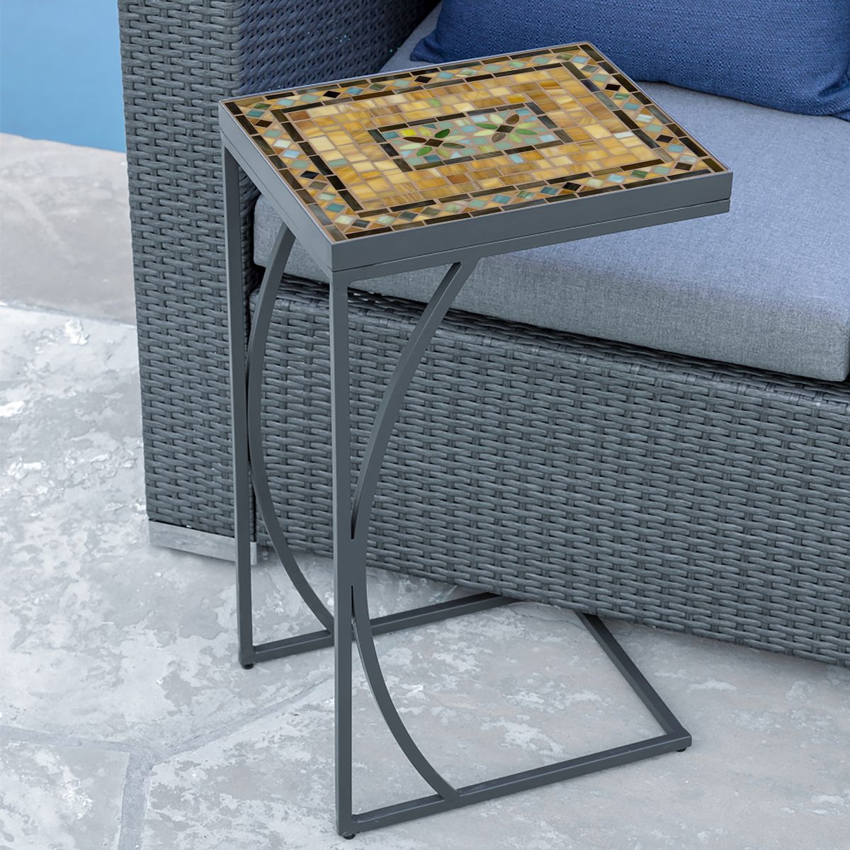 Malibu Mosaic C-Table-Iron Accents