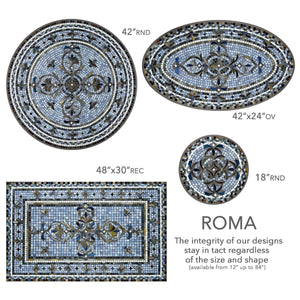 Roma Mosaic Table Tops-Iron Accents
