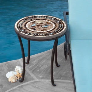 Provence Mosaic Chaise Table-Iron Accents