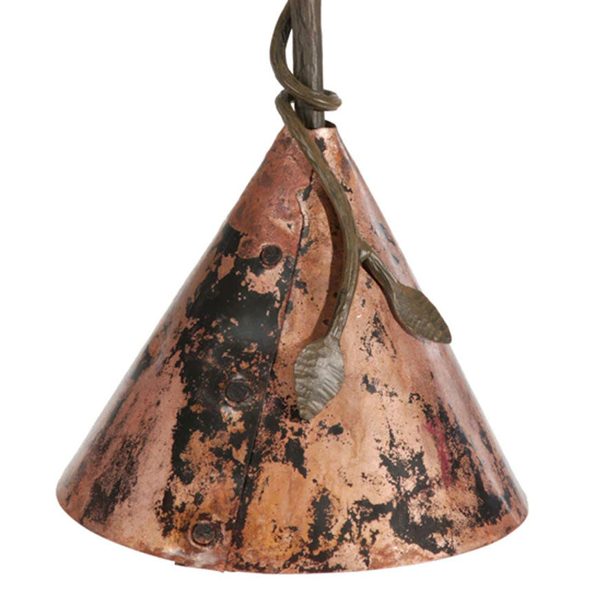 Pine Pendant Lamp-Iron Accents