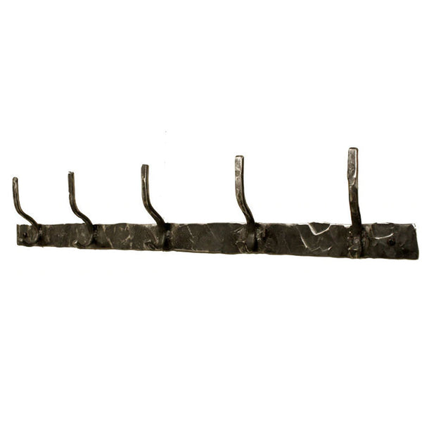 Forged Wrought Iron Wall Rack - Studio - 5 Hook - Iron Accents