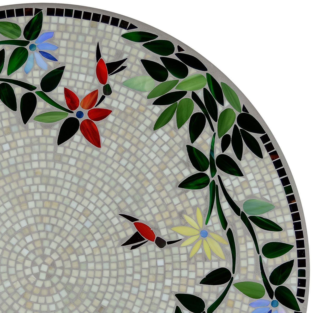 Hummingbird Mosaic Table Tops-Iron Accents