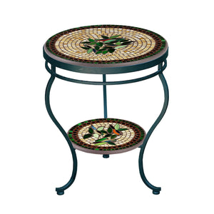 Finch Mosaic Side Table - Tiered-Iron Accents