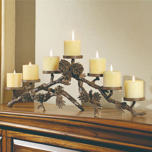 Pinecone Mantel Candle Holder