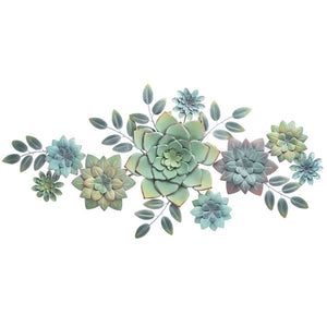Layered Succulent Wall Decor-Iron Accents