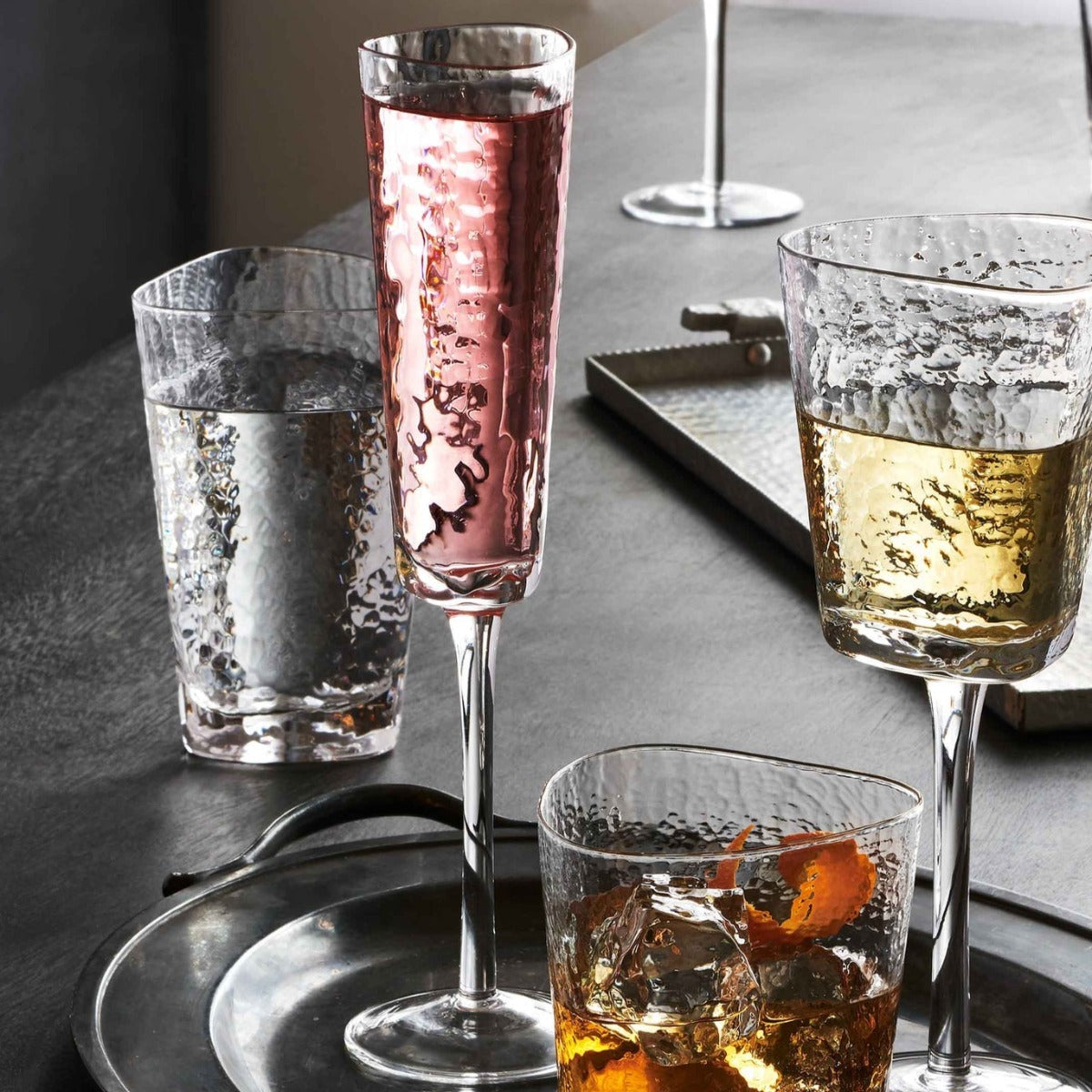 Hammered Handcrafted Drinking Glasses