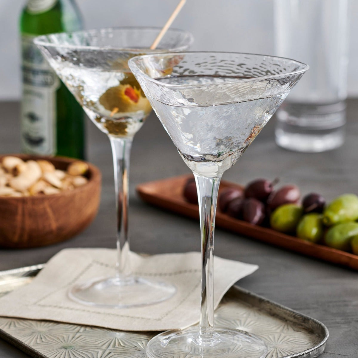 Hammered Martini Glass - Hand-Blown Stemware for Unique Martini Moments