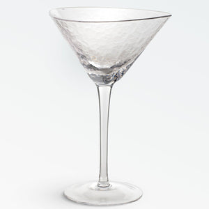 Hammered Martini Glass (Set of 4) - Hand-Blown Stemware for Unique Martini  Moments - Iron Accents
