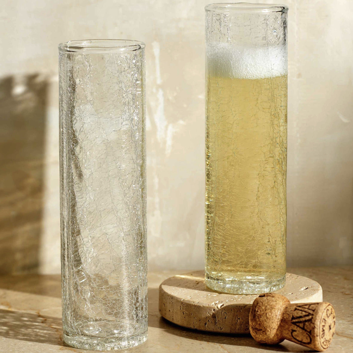 Crackle Champagne Flute (Set-4)