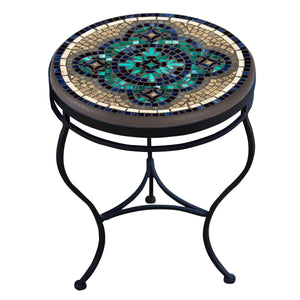 Sardinia Mosaic Side Table-Iron Accents