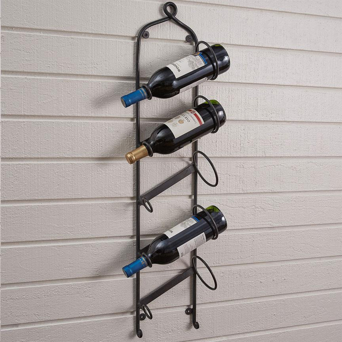 Forged Hanging Wine Rack-Iron Accents