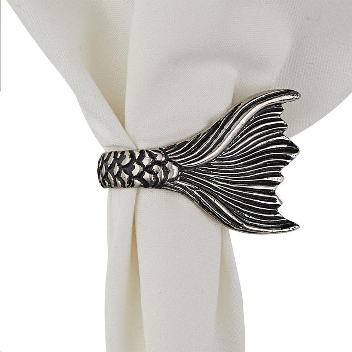 Mermaid Tail Napkin Rings (Set-4)-Iron Accents