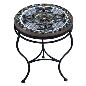 Roma Mosaic Side Table-Iron Accents