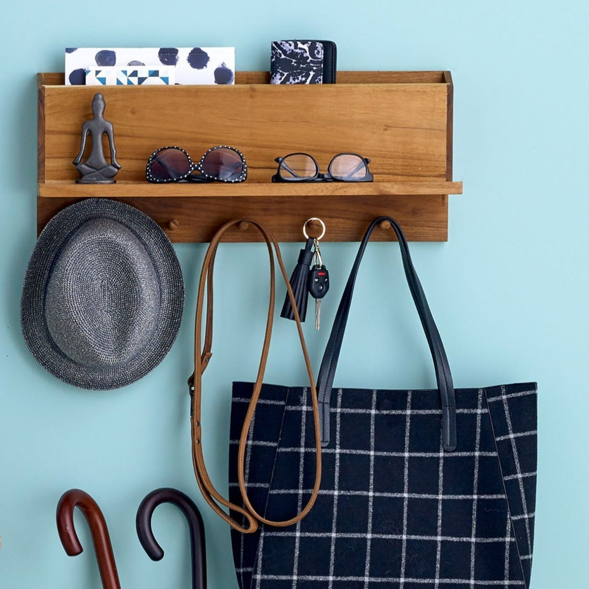 Teak Wall Organizer