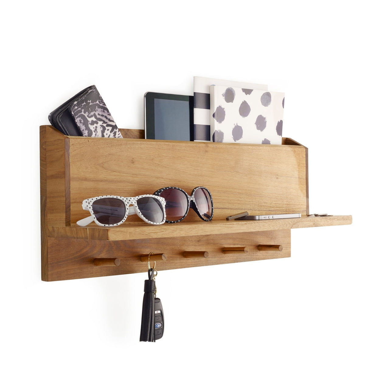 Teak Wall Organizer
