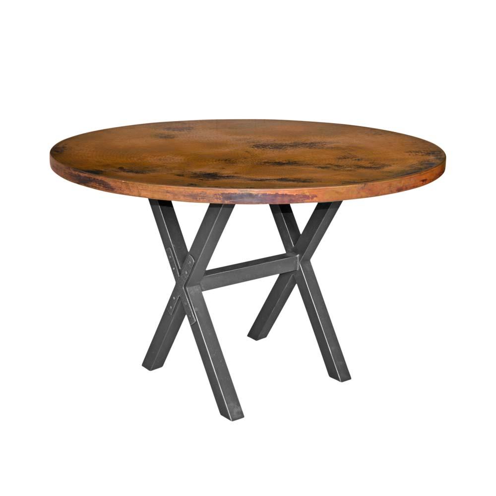 X-Brace Dining Table / Base -48"-Iron Accents