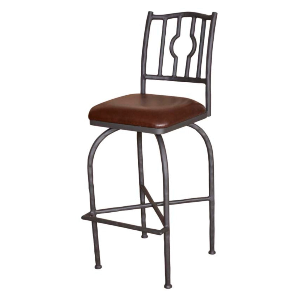 Hand Forged Wrought Iron Bar Stool - Corbin - Iron Accents