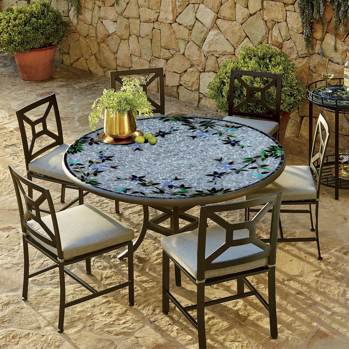 Royal Hummingbird Mosaic Patio Set | Neille Olson Mosaics