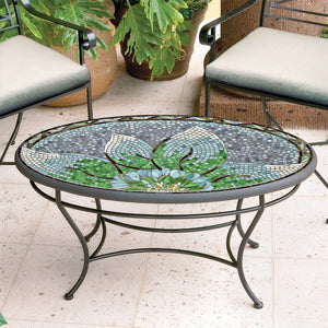 Lovina Mosaic Coffee Table - Oval-Iron Accents