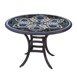 Grigio Mosaic Patio Table-Iron Accents