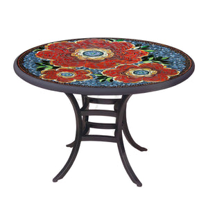 Zinnia Mosaic Patio Table-Iron Accents