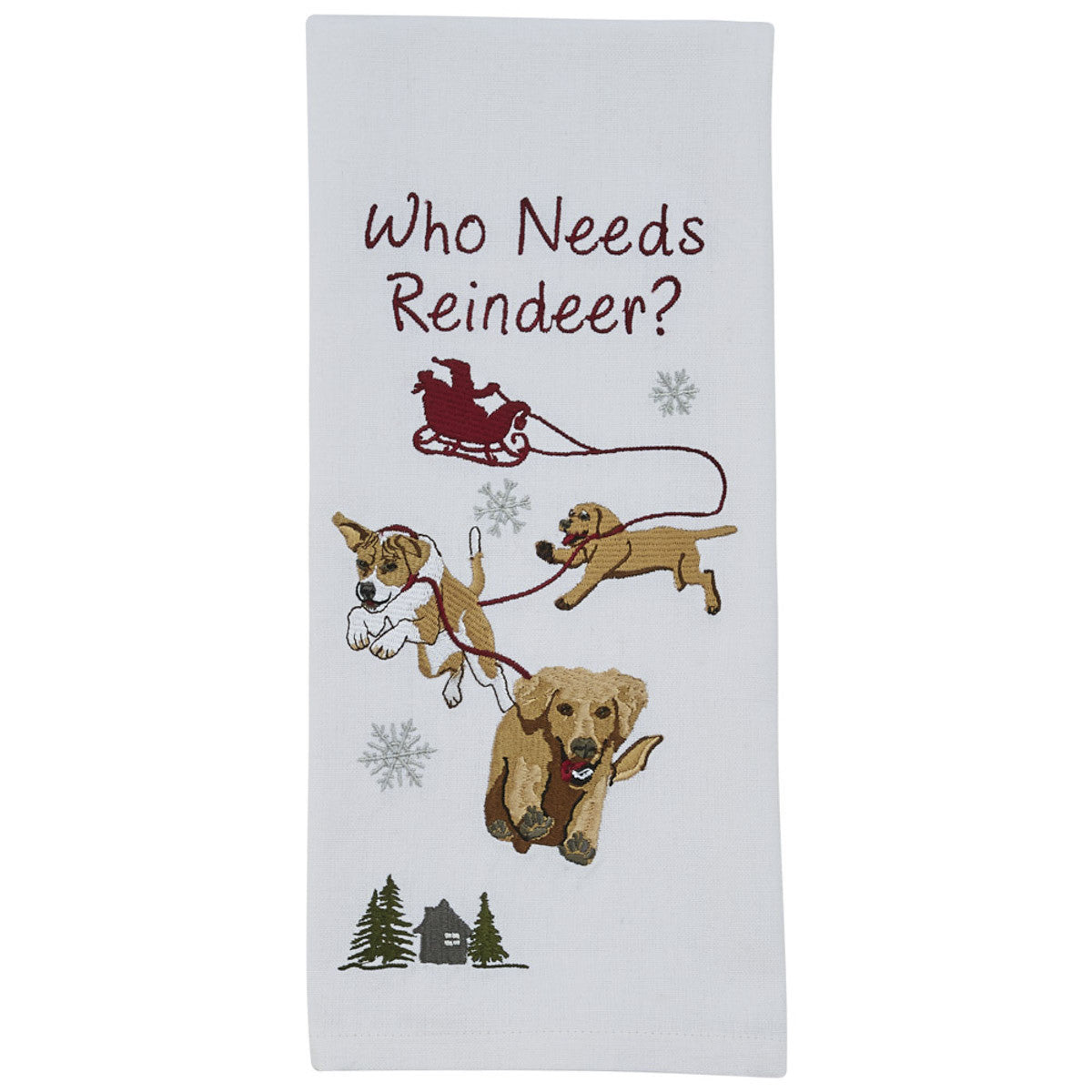 Who Needs Reindeer Dishtowel