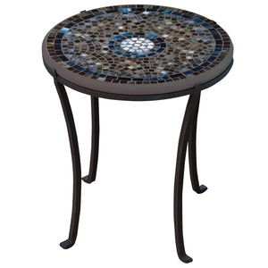 Slate Glass Mosaic Chaise Table-Iron Accents
