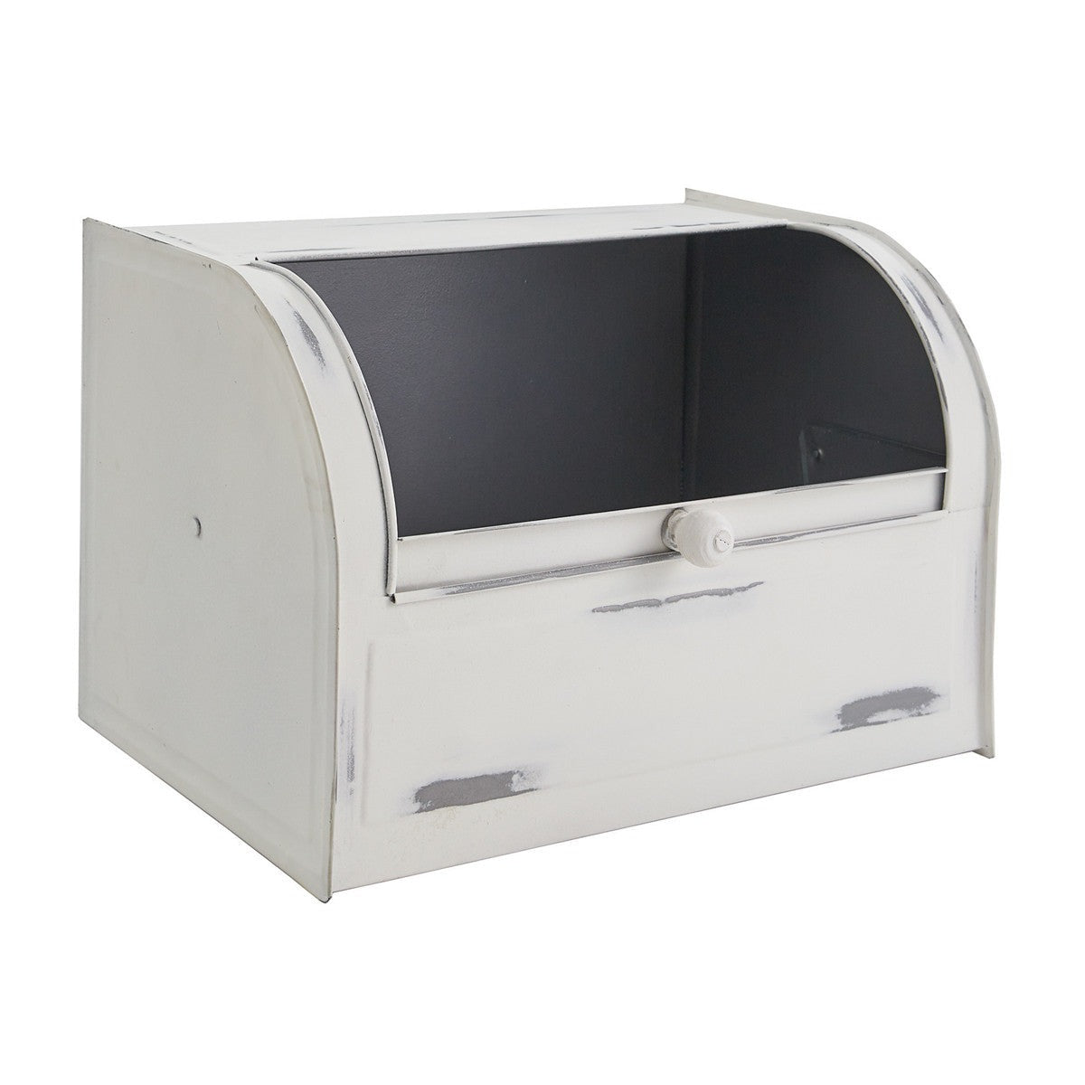 Whitewash Metal Bread Box