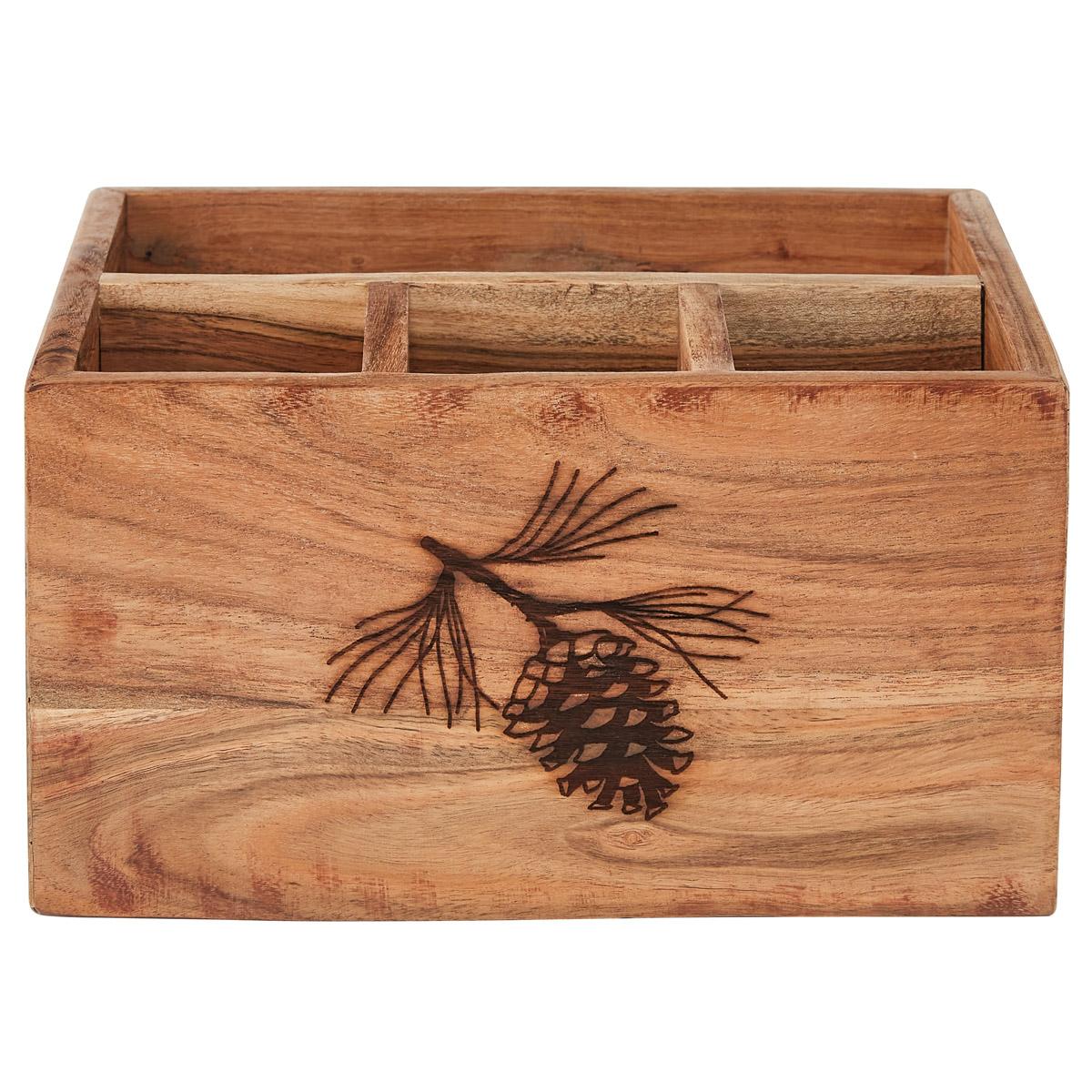Rustic Wood Utensil Caddy