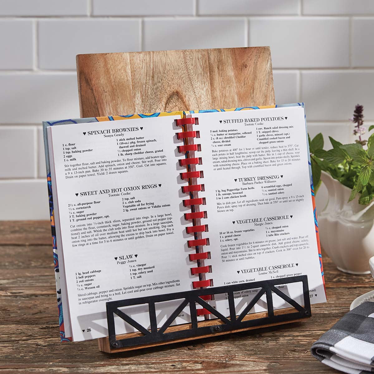 Urban Blacksmith Cookbook Holder-Iron Accents
