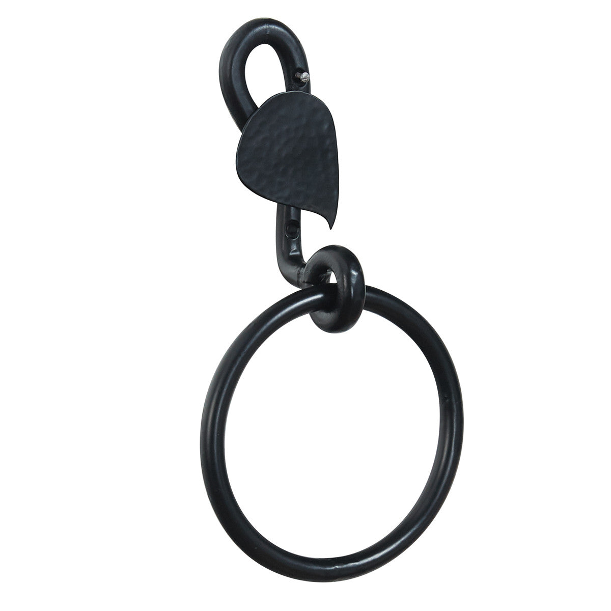 Forged Leaf Towel Ring | Iron Accents