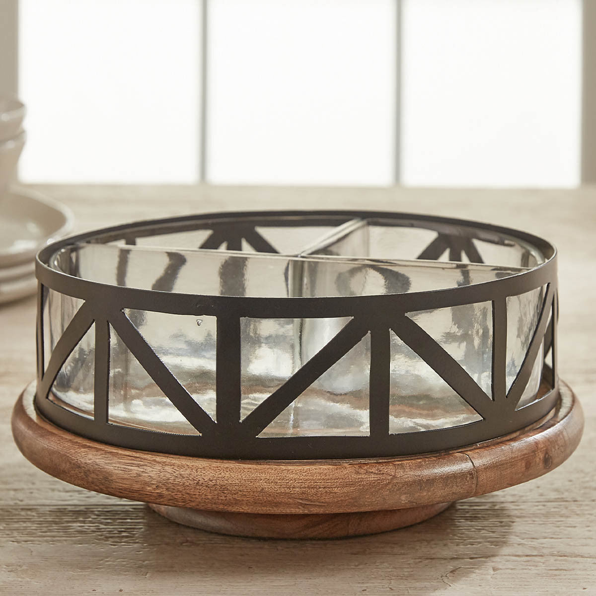Urban Blacksmith Lazy Susan-Iron Accents