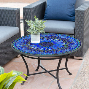 Bella Bloom Mosaic Coffee Table-Iron Accents