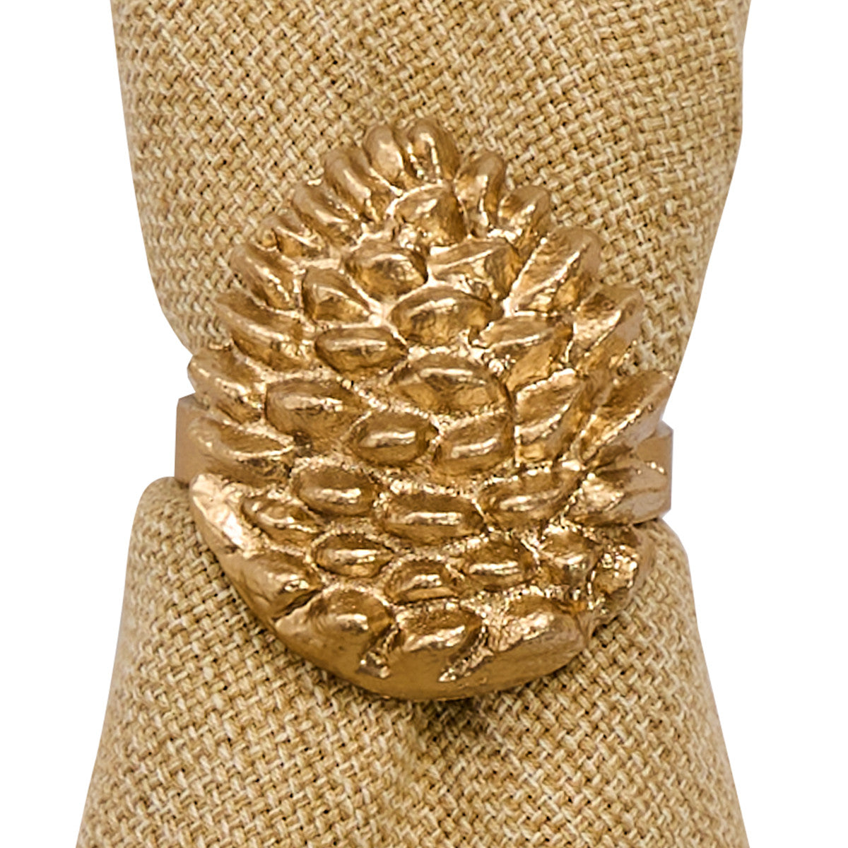 Golden Pinecone Napkin Rings