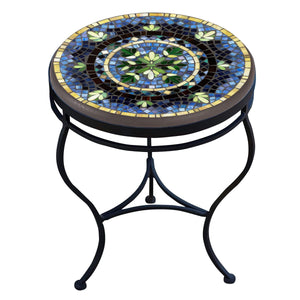 Lake Como Mosaic Side Table-Iron Accents