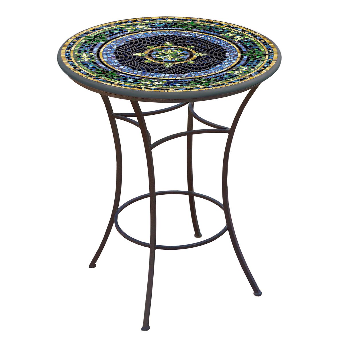 Lake Como Mosaic High Dining Table-Iron Accents