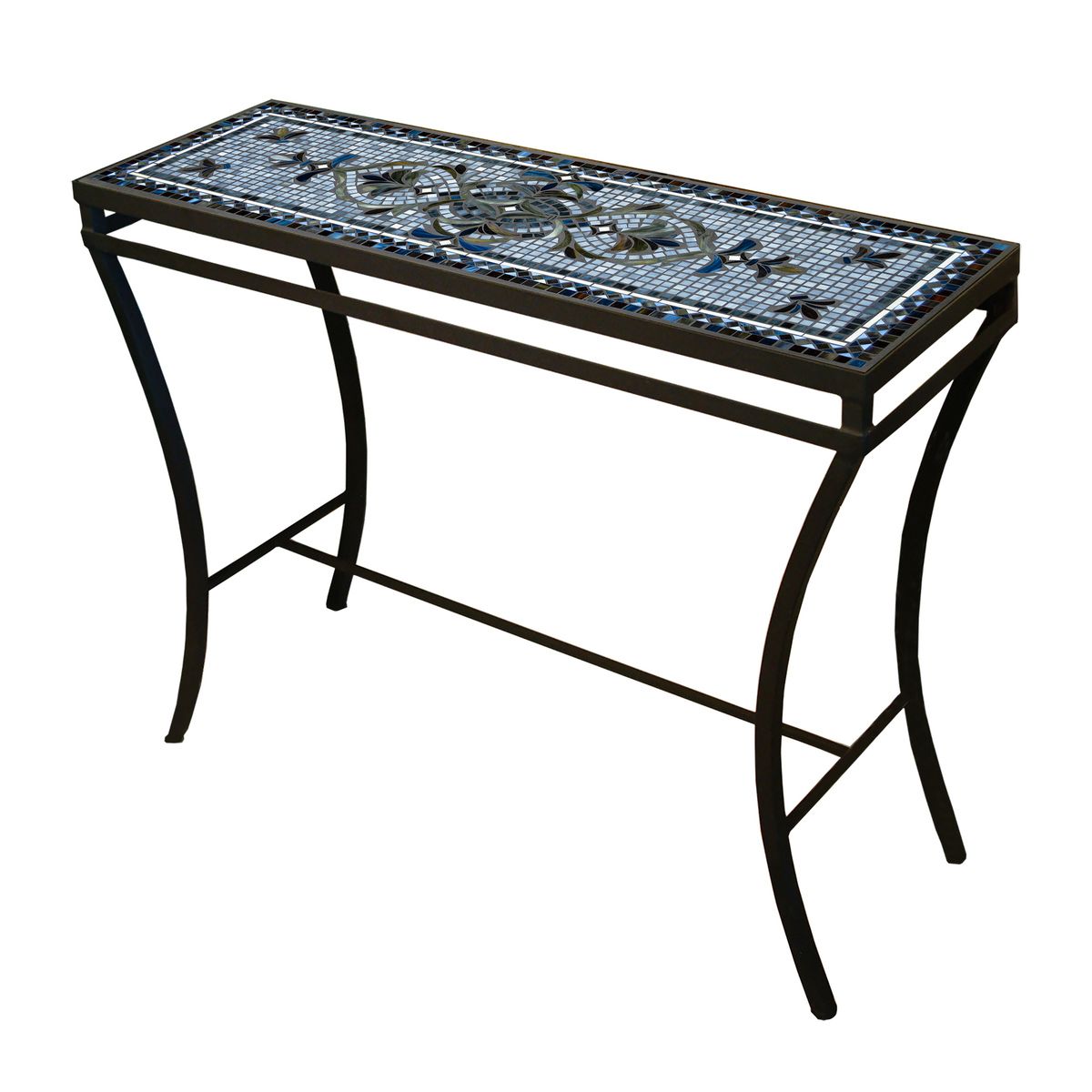 Roma Mosaic Console Table-Iron Accents