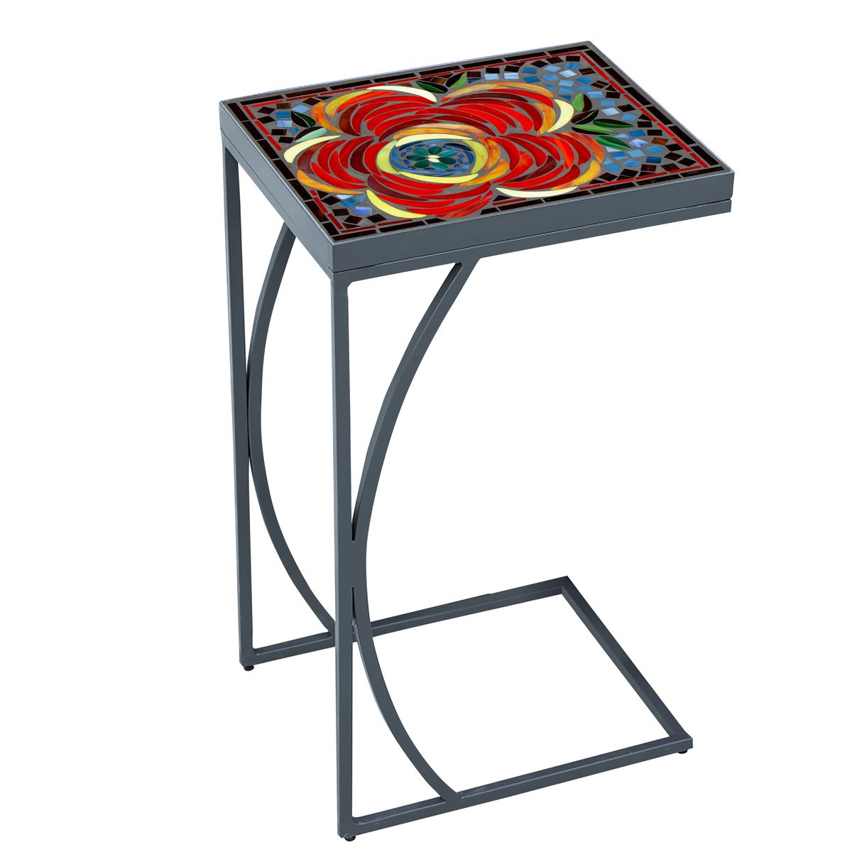 Zinnia Mosaic C-Table-Iron Accents