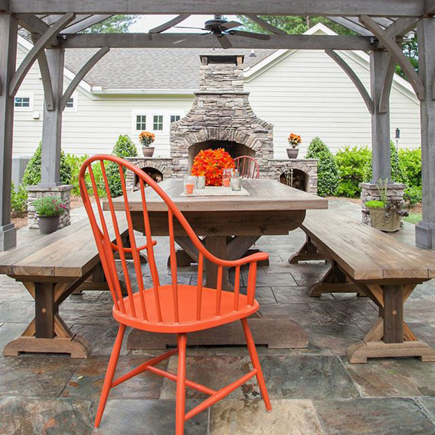96" Cypress Patio Table-Iron Accents
