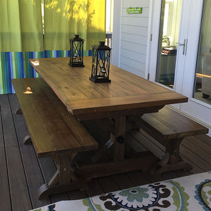 96" Cypress Patio Table-Iron Accents