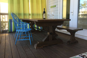 96" Cypress Patio Table-Iron Accents