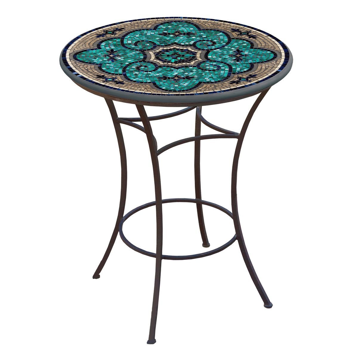 Sardinia Mosaic High Dining Table-Iron Accents