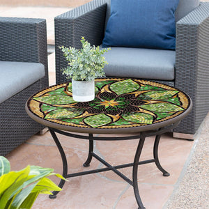 Arenal Mosaic Coffee Table-Iron Accents